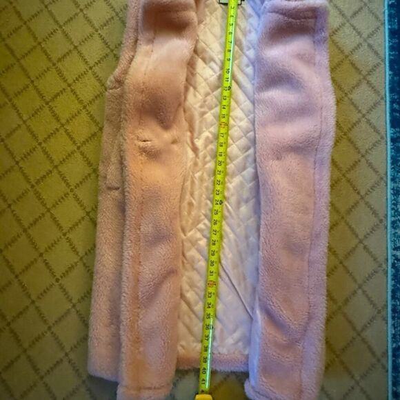 Nee Mint Pink Teddy Bear long vest buttondown coat midweight M - Picture 7 of 13